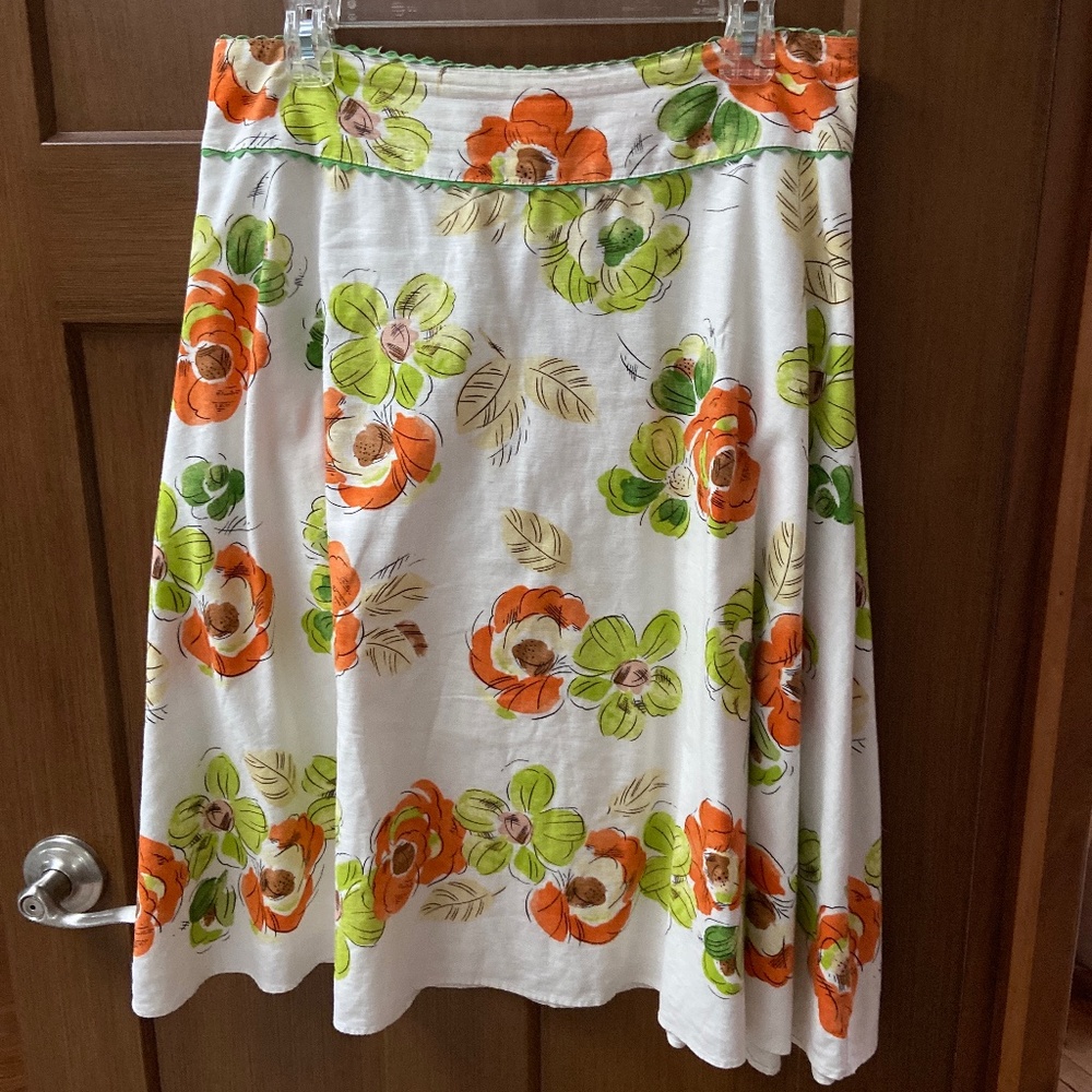 Liz Claiborne vintage linen/cotton floral skirt